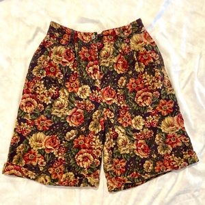 Vintage Corduroy Floral Shorts